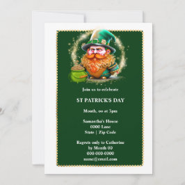 Invitación Leprechaun gnome pote de oro de la suerte irlandes