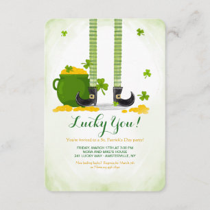 Invitación Leprechaun Legs St. Patrick's Day Invitation