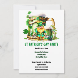 Invitación Leprechaun oro cerveza irlandesa St Patrick's Day