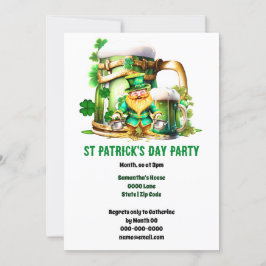 Invitación Leprechaun oro cerveza irlandesa St Patrick's Day 