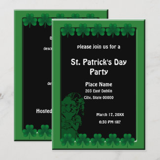 Invitación Leprechaun y Shamrock St. Patrick's Day Fiesta