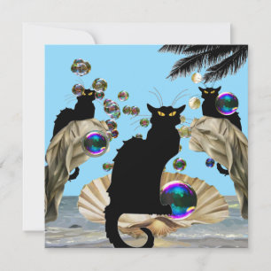 Invitación Les Chats Noir y Botticelli Shell,