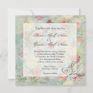 Invitación Les Fleurs Peony Rosa Tulip Floral Flowers Boda