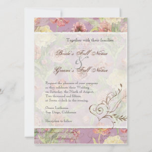 Invitación Les Fleurs Peony Rosa Tulip Floral Flowers Boda