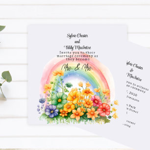 Invitación Lesbian Rainbow Boda