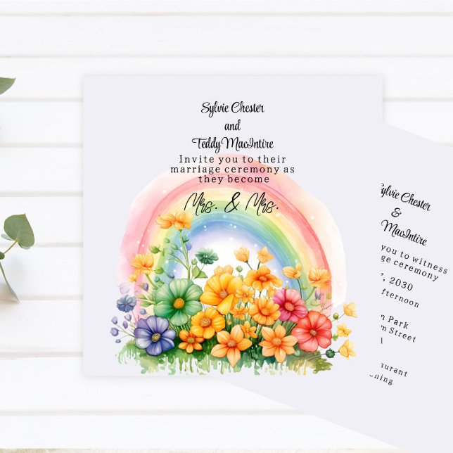 Invitación Lesbian Rainbow Boda (Subido por el creador)