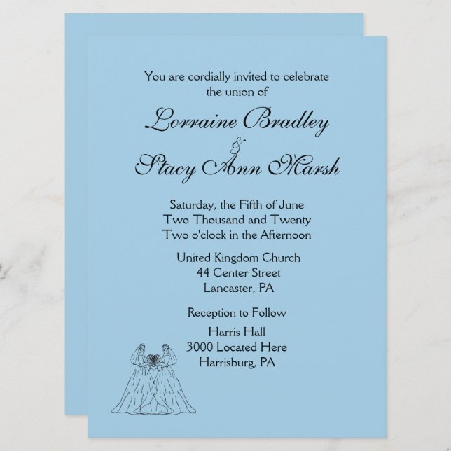 Invitación lesbiana azul (Anverso / Reverso)