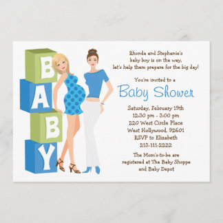 Invitación lesbiana de Baby Shower para el