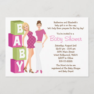 Invitación lesbiana de Baby Shower para el chica
