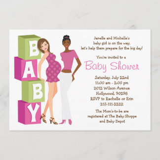 Invitación lesbiana de Baby Shower para el chica