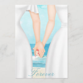 Invitación Lesbiana gay, dos novias invitadas a la playa