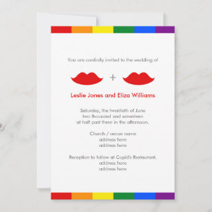 Invitación Lesbiana LGBT despierta a Boda arcoiris