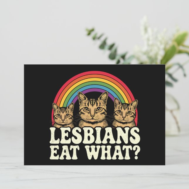 Invitación Lesbianas comen el meme del mes del orgullo LGBT (Anverso de pie)