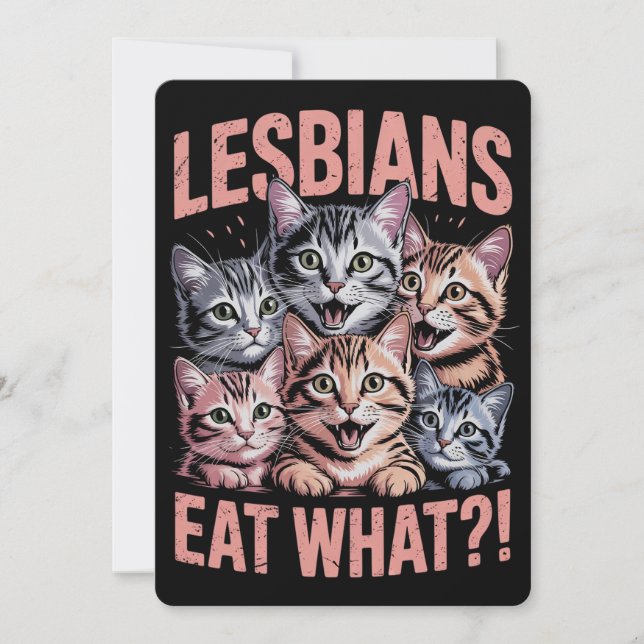Invitación Lesbianas comen lo gracioso que es el orgullo LGBT (Anverso)