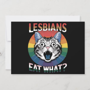Invitación Lesbianas comen qué gato humor bandera del orgullo
