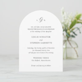 Invitación Leslie Classic Monogram Elegant Wedding