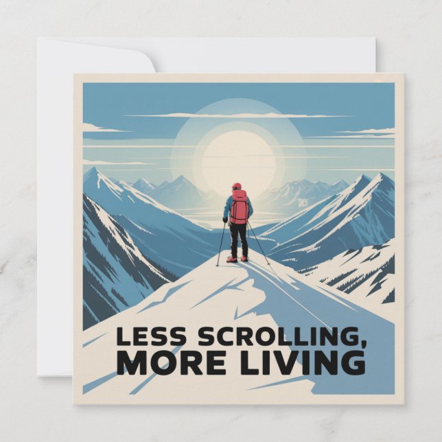Invitación Less Scrolling, More Living (Anverso)