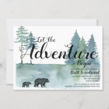 Let Adventure Begin Watercolor Bears Baby Shower