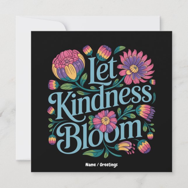 Invitación Let Kindness Bloom Be Kind Rainbow Flowers Inspire (Anverso)