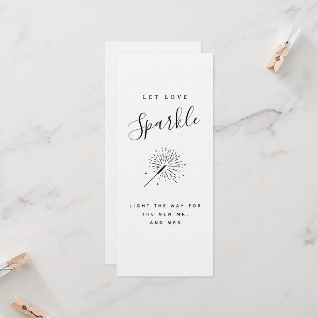 Invitación Let Love Sparkle Modern Minimalist Wedding  (Anverso/Reverso In Situ)