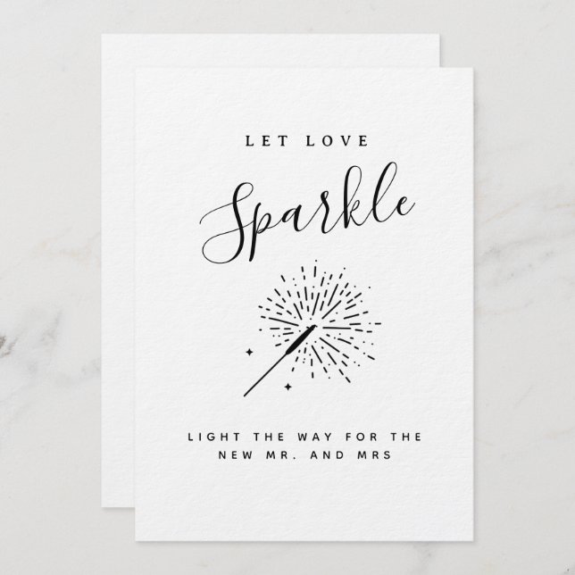 Invitación Let Love Sparkle Modern Minimalist Wedding  (Anverso / Reverso)