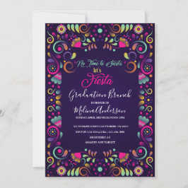 Invitación Let`s Fiesta Watercolor Graduación Brunch