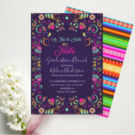 Invitación Let`s Fiesta Watercolor Graduación Brunch