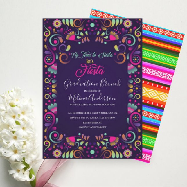 Invitación Let`s Fiesta Watercolor Graduación Brunch (Subido por el creador)