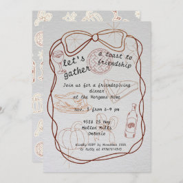Invitación  "Let’s Gather" Hand-Drawn Friendsgiving 