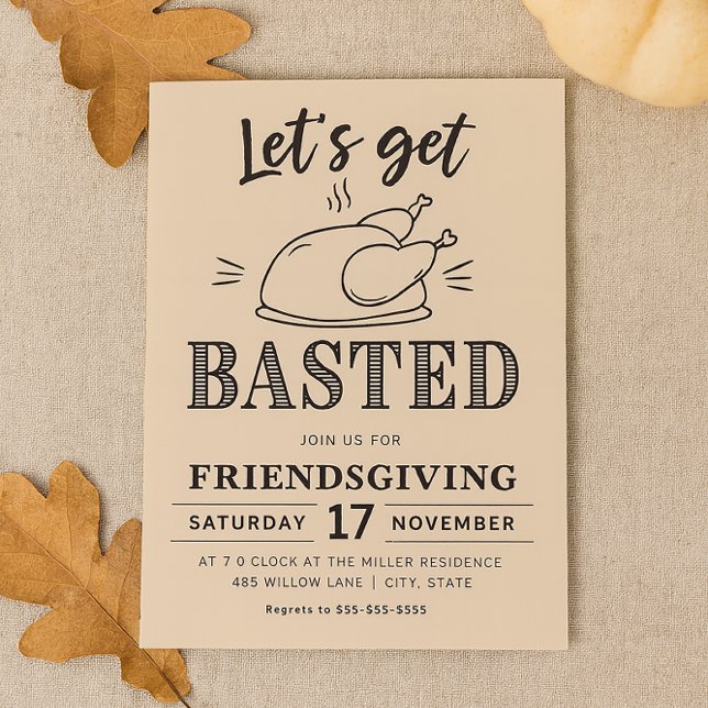 Invitación Let’s Get Basted Funny Friendsgiving  (Subido por el creador)