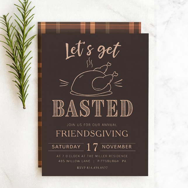Invitación Let’s Get Basted Funny Friendsgiving Invitation (Subido por el creador)
