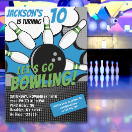 Invitación Let’s Go Bowling!  Fun Bowling-Style Birthday Kids