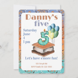 Invitación Let’s have s’more fun 5th Birthday Invitation