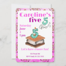 Let’s have s’more fun 5th Birthday Invitation