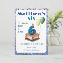 Let’s have s’more fun 6th Birthday Invitation
