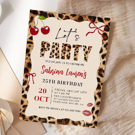 Invitación Let’s Party Leopard Cheetah Birthday Invitation