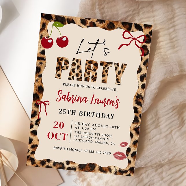 Invitación Let’s Party Leopard Cheetah Birthday Invitation (Subido por el creador)