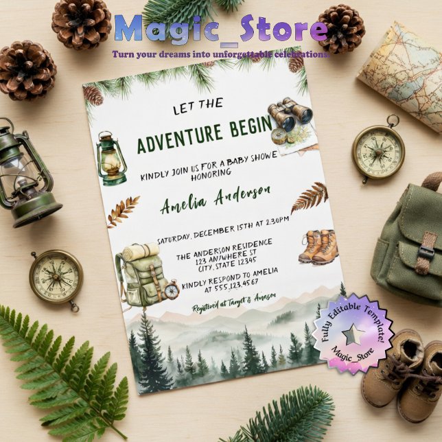 Invitación Let the Adventure Begin Baby Shower (Subido por el creador)