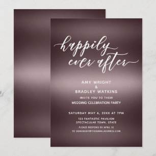 Invitación Letra a Mano Felices para Siempre en Rosa Dorado