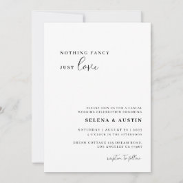 Invitación Letra a mano minimalista Nada lujoso Solo amor