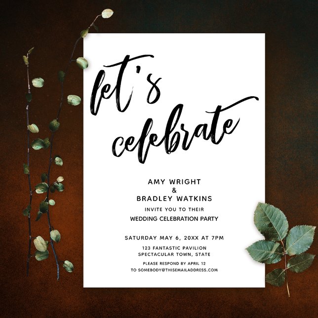 Invitación Letra a mano Recepción de Boda Celebremos (Subido por el creador)