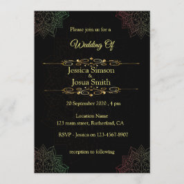 Invitación Letra árabe con Boda Mandala