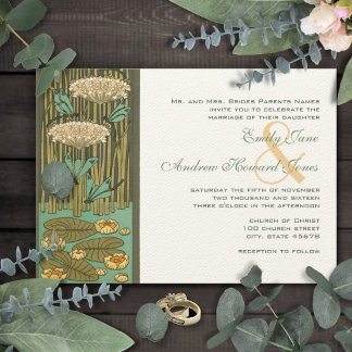 Invitación Letra Art Nouveau Dragonfly oscura RGB HexCode 4C5