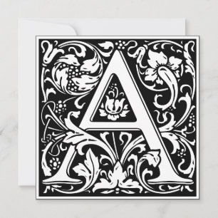 Invitación Letra Art Nouveau floral alfa monograma a