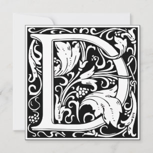 Invitación Letra Art Nouveau floral alfa monograma D