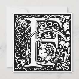 Invitación Letra Art Nouveau floral alfa monograma F