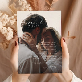 Invitación Letra cursiva elegante | Boda tradicional de foto 