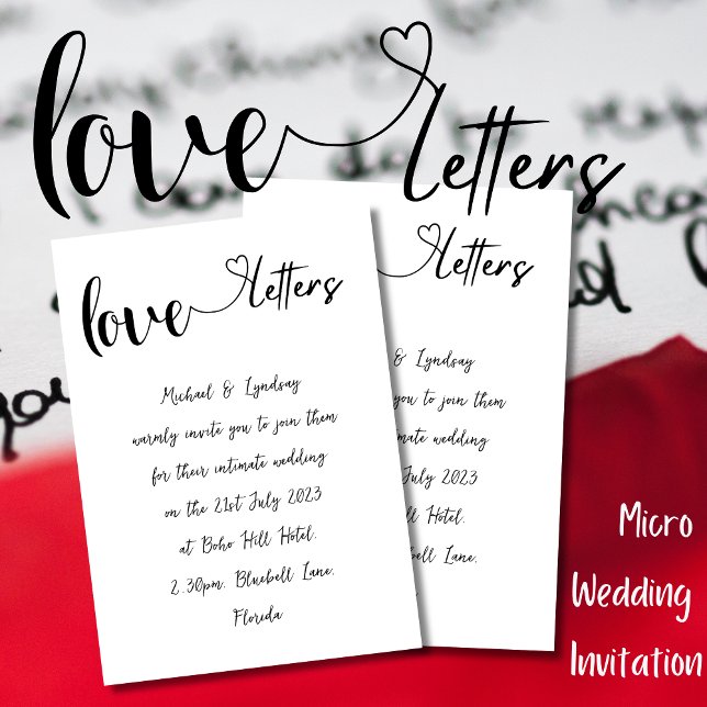 Invitación Letra de amor Boda manuscrito de tinta simple (Subido por el creador)