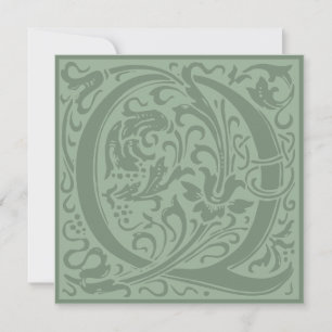 Invitación Letra de monograma floral William Morris Q