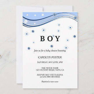 Invitación Letra Eucalyptus Botánica Boy Baby Shower Invita